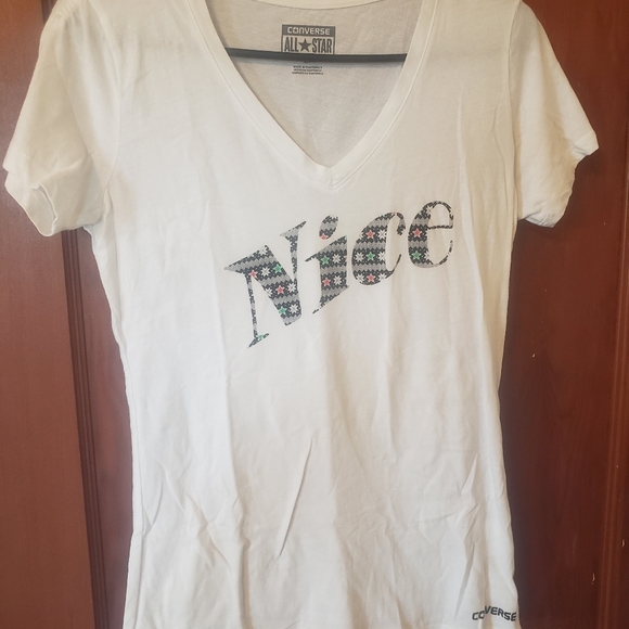 converse all star white t shirt